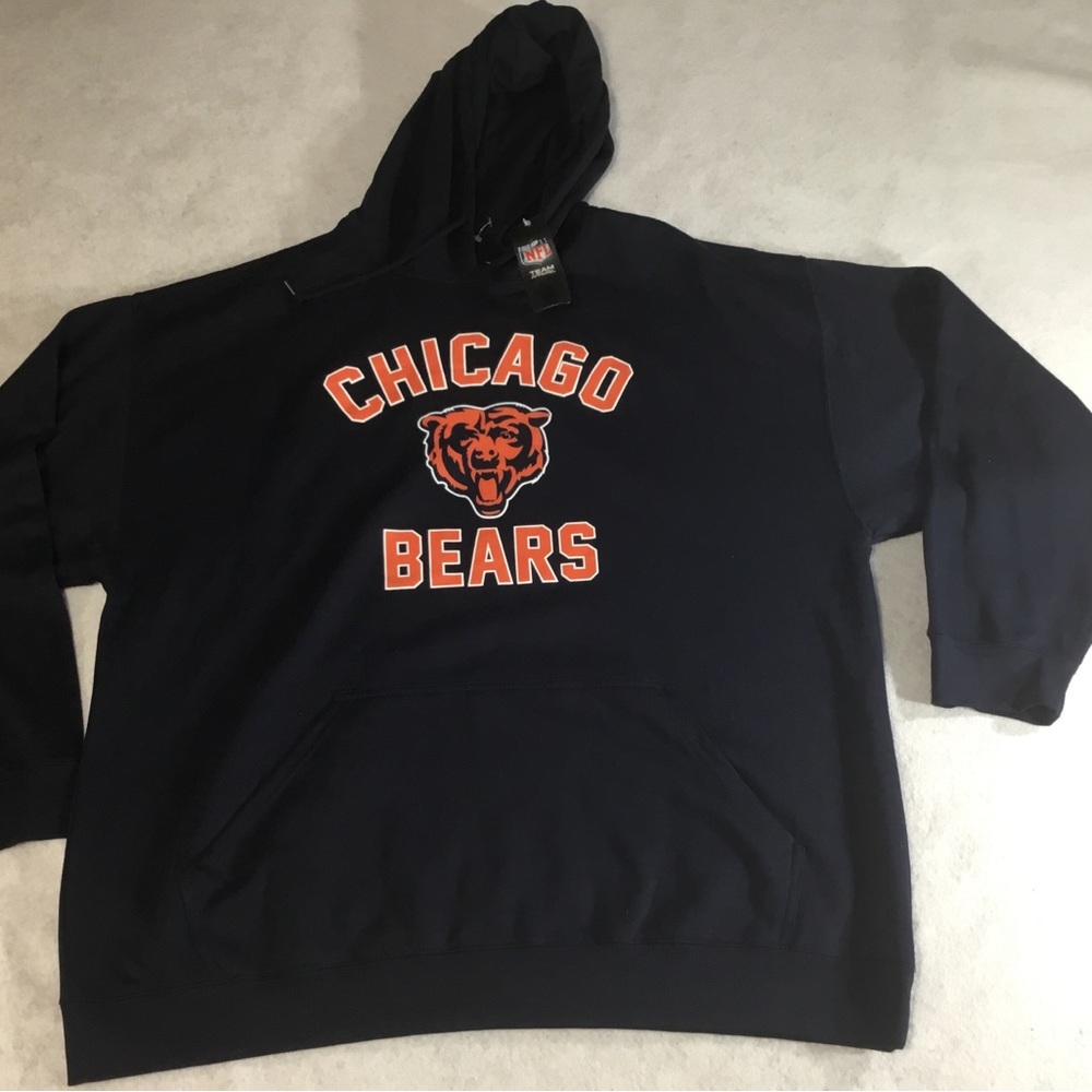 NFL Chicago Bears Navy and Orange Pullover Hoodie SZ 2XL NWT
